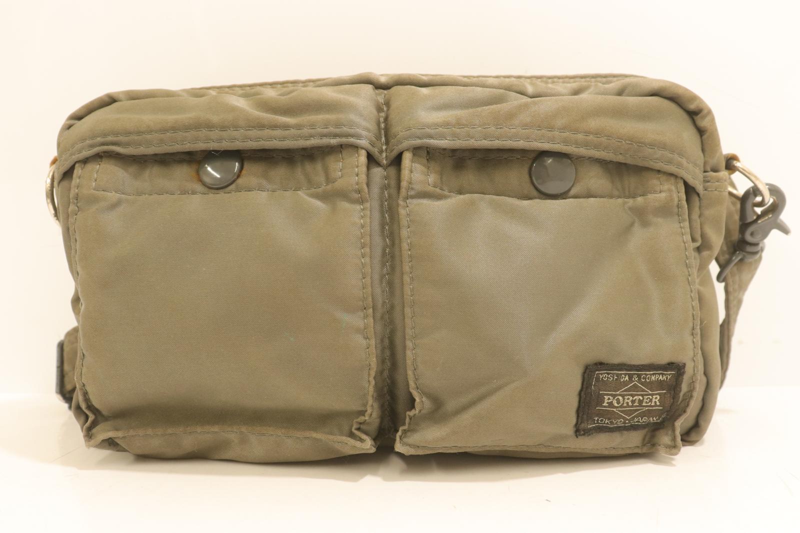 Rakuten - 【中古】 PORTER メンズショルダーバッグ -- TANKER ショルダーバッグ PORTER -- カーキ ロゴ