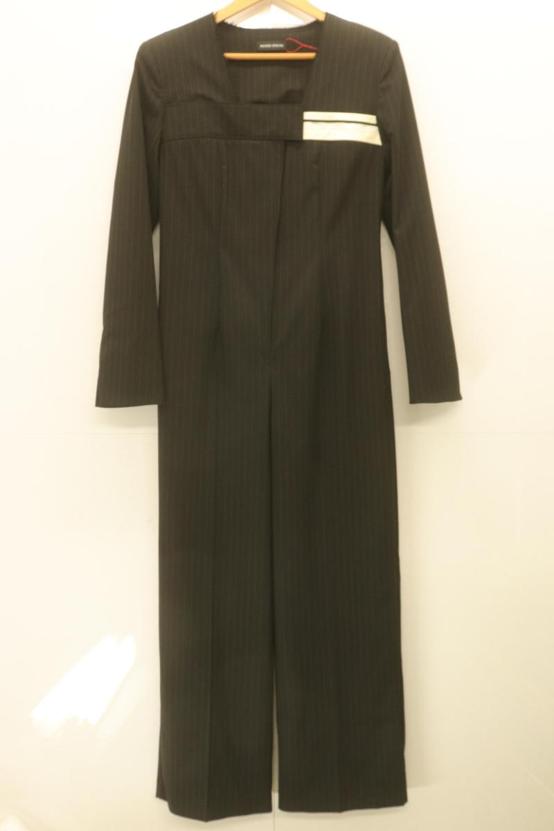 【中古】 MAISON SPECIAL レディースつなぎ オールインワン 38 Collarless Jacket Rompers MAISON SPECIAL 38 黒 ブラック 無地