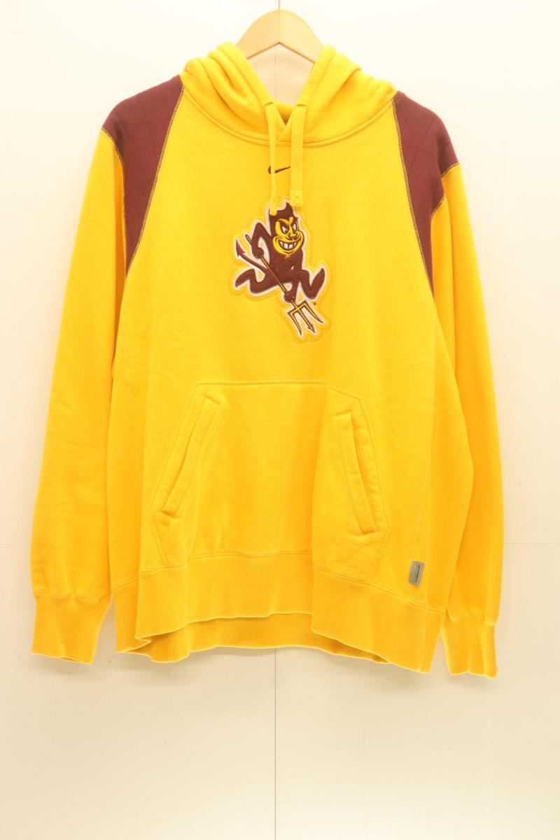 【中古】 NIKE メンズパーカー L アリゾナ大学 サンデビル パーカー NIKE L 黄 イエロー ワッペン