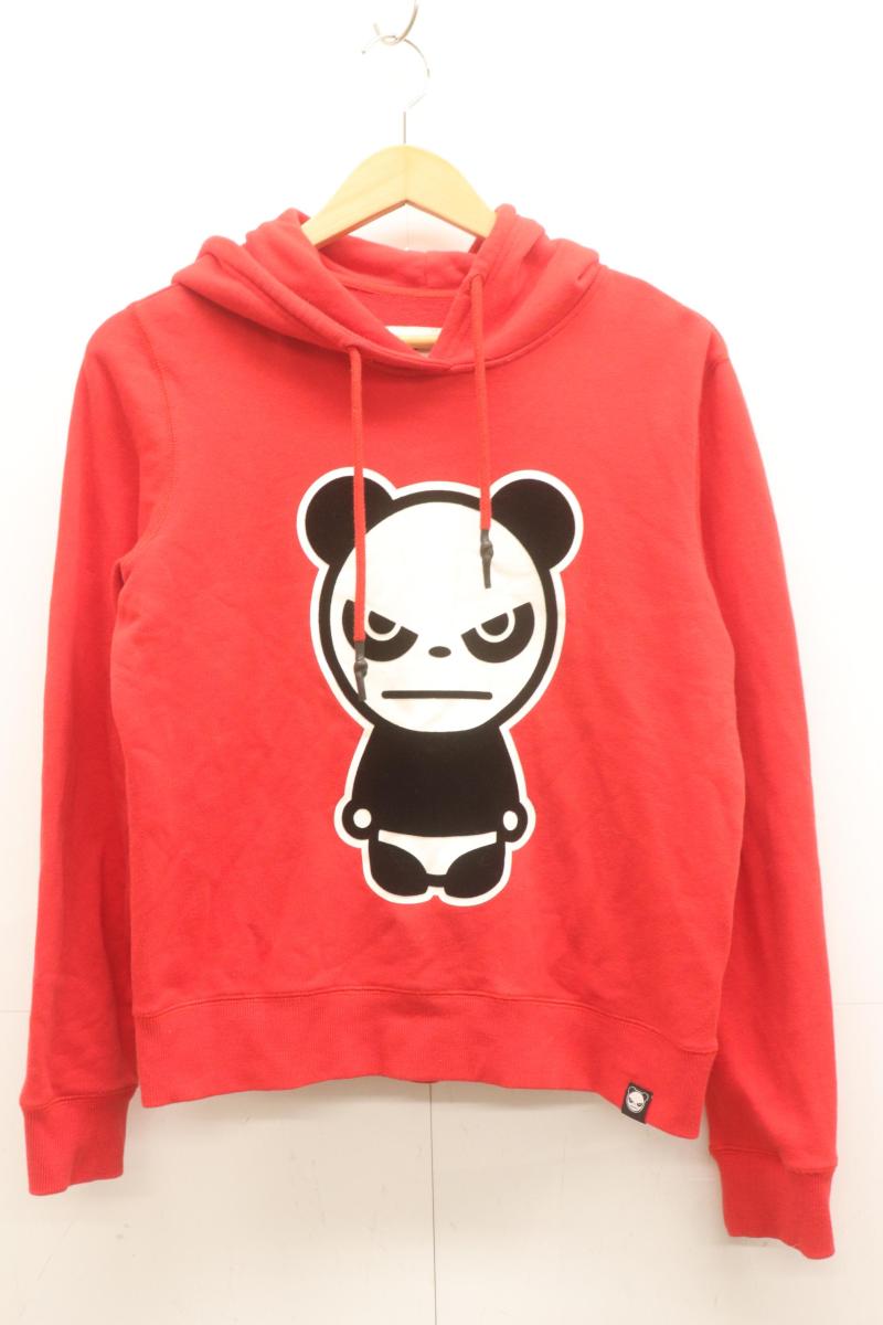 【中古】 HIPANDA メンズパーカー S パーカー HIPANDA S 赤 レッド プリント