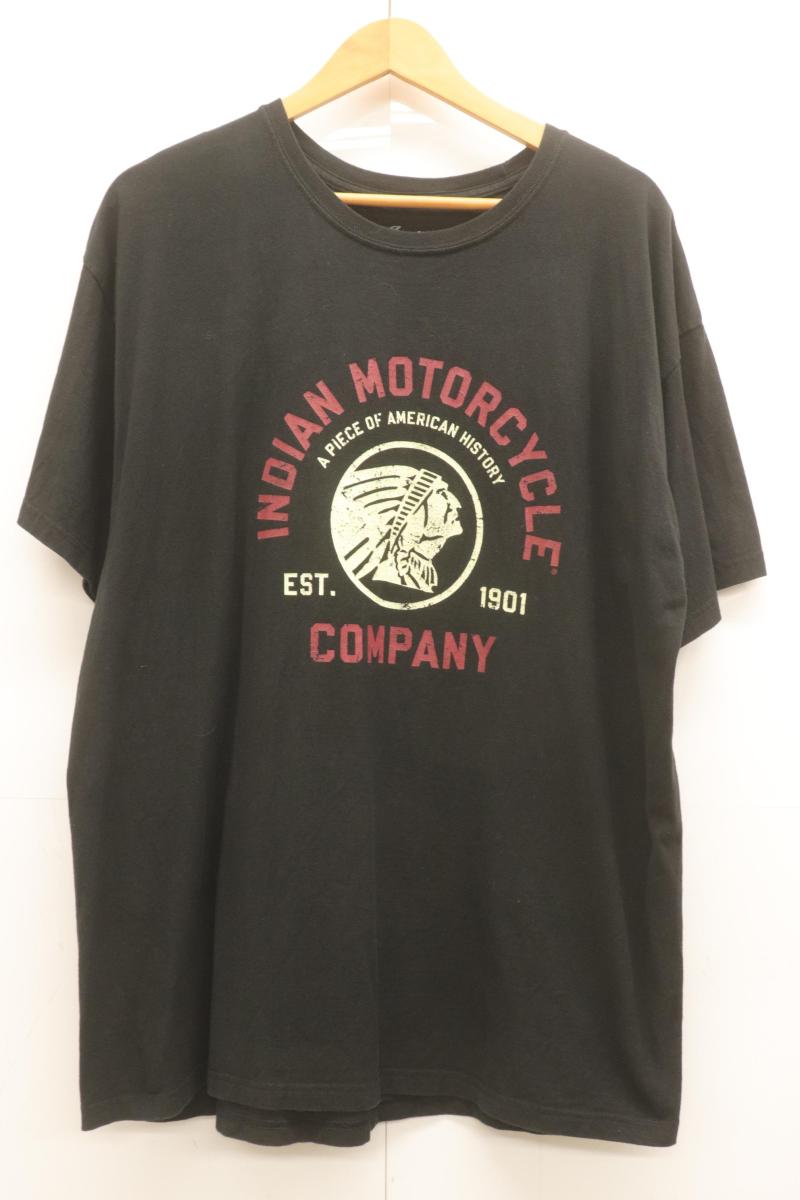  INDIAN MOTORCYCLE メンズTシャツ XL プリント Tシャツ INDIAN MOTORCYCLE XL 黒 ブラック プリント