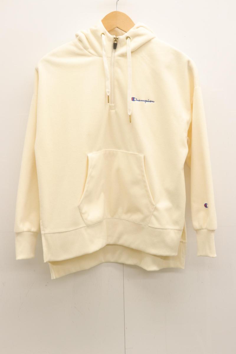  CHAMPION レディースパーカー M HOODED JACKET CHAMPION M アイボリー ロゴ