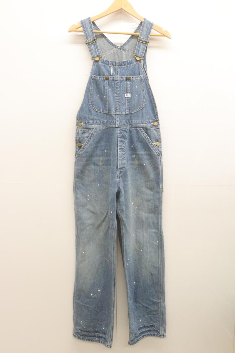 【中古】 LEE レディースつなぎ オールインワン XS DUNGAREES オーバーオールパンツ LEE XS 青 ブルー 無地