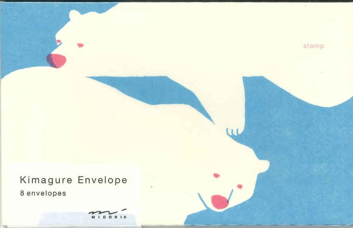 【メール便OK】ミドリ　封筒　きまぐれクマ柄　20506-006