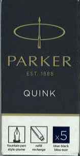 パーカーカートリッジインク　ブルーブラック　1箱5本入 1950385