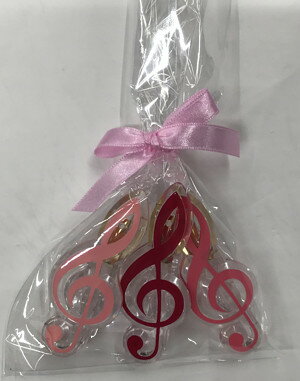 【メール便3個まで】ナカノ NAKANO ト音記号クリップ ギフトセット ピンクグラデーション CL65PKG