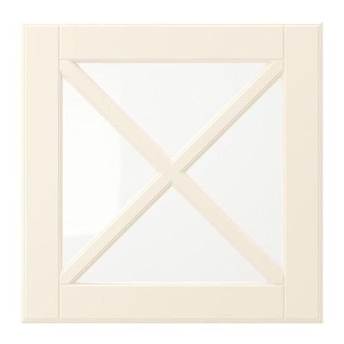 [IKEA/イケア/通販]BODBYN ボードビーン ガラス扉 クロスバー付き, オフホワイト[C](a)(30400167)