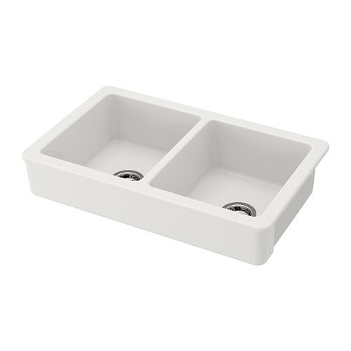 [IKEA/イケア/通販]HAVSEN ハーヴセン シンクボウル 2ボウル フロント見せタイプ ホワイト[HC] a 09253719 