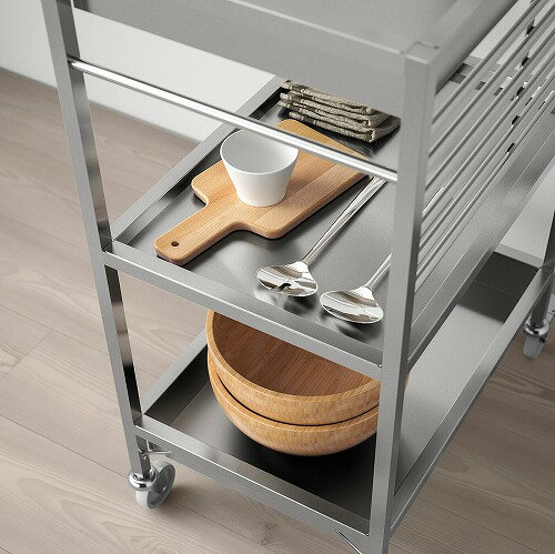 【IKEA/イケア/通販】KUNGSFORSクングスフォルスキッチンワゴン,ステンレススチール(90334933)