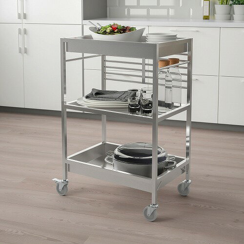 【IKEA/イケア/通販】KUNGSFORSクングスフォルスキッチンワゴン,ステンレススチール(90334933)