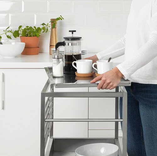 【IKEA/イケア/通販】KUNGSFORSクングスフォルスキッチンワゴン,ステンレススチール(90334933)