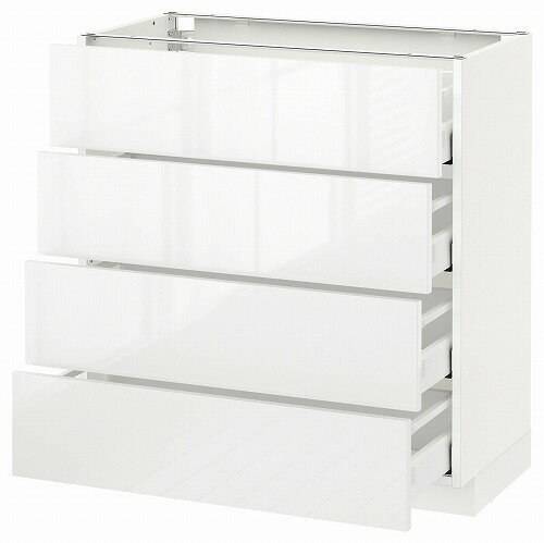 [IKEA/イケア/通販]METOD メトード ベースキャビネット 引き出し4段付, ホワイト マキシメーラ/リンガフルト ホワイト[9](a)(09086344)