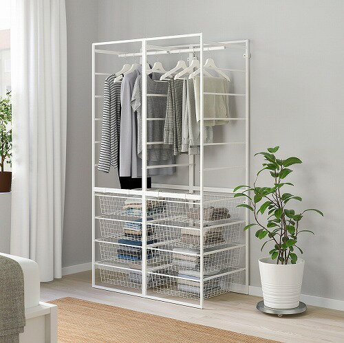 Jonaxel フレーム ワイヤーバスケット ハンガーレール Ikea イケア 通販 その他 ヨナクセル Ikea イケア 通販 Jonaxel Cm Webyセレクション 店 99x51x173 Ikea イケア 収納家具 収納グッズ ワードローブ フレーム ワイヤーバスケット ハンガーレール