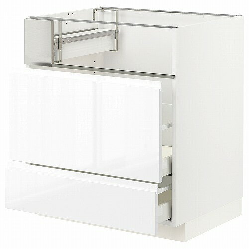 [IKEA/イケア/通販]METOD メトード / MAXIMERA マキシメーラ ベースキャビネット コンロ/フィッシュグリル/引き出し2用, ホワイト/ヴォックストルプ ハイグロス/ホワイト[7](a)(29274966)