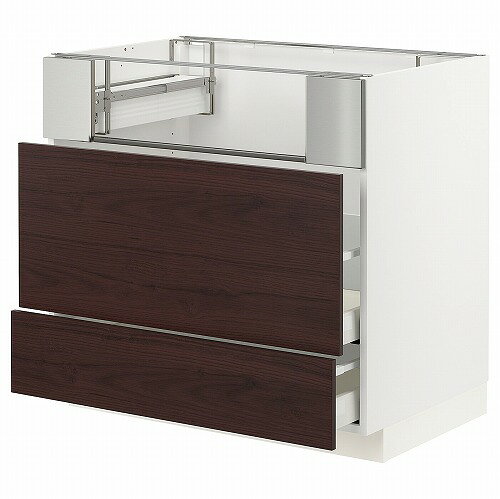 乐天商城 - [IKEA/イケア/通販]METOD メトード / MAXIMERA マキシメーラ ベースキャビネット コンロ/フィッシュグリル/引き出し2用, ホワイト アスケルスンド/ダークブラウン アッシュ調[8](a)(59334582)