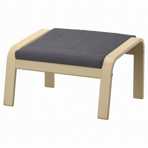 [IKEA/イケア/通販]POANG ポエング オットマン, バーチ材突き板/スキフテボー ダークグレー[DD](d)(59388476)
