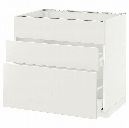 Rakuten - [IKEA/イケア/通販]METOD メトード ベースキャビネット シンク用+引き出し前部3/引き出し2, ホワイト マキシメーラ/ヴェッディンゲ ホワイト[7](a)(79076488)