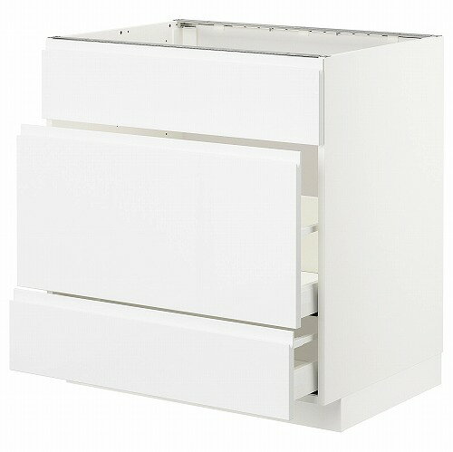 Rakuten - [IKEA/イケア/通販]METOD メトード ベースキャビネット シンク用+引き出し前部3/引き出し2, ホワイト マキシメーラ/ヴォックストルプ ハイグロス/ホワイト[7](a)(69274926)