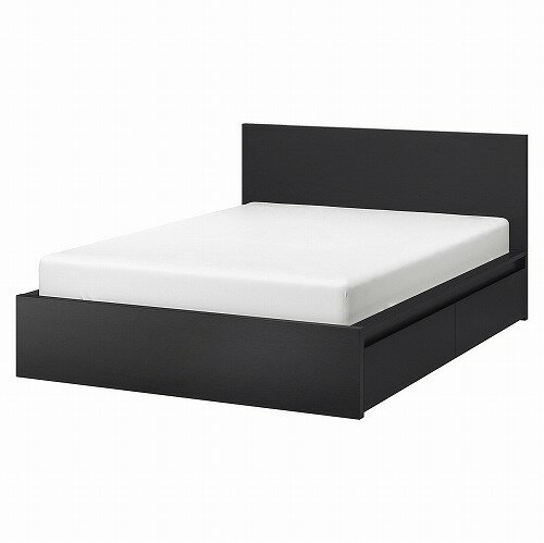 Rakuten - [IKEA/イケア/通販]MALM マルム ベッドフレーム 収納ボックス2個付き, ブラックブラウン/ロンセット[6](d)(69200879)