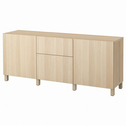 Rakuten - [IKEA/イケア/通販]BESTA ベストー 収納コンビネーション 引き出し付, ホワイトステインオーク調/ラップヴィーケン/ストゥッバルプ ホワイトステインオーク調[14](a)(89187382)