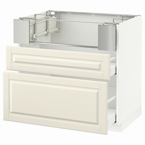 Cupboard - [IKEA/イケア/通販]METOD メトード / MAXIMERA マキシメーラ ベースキャビネット コンロ/フィッシュグリル/引き出し2用, ホワイト/ボードビーン オフホワイト[8](a)(99076835)
