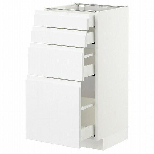 Rakuten - [IKEA/イケア/通販]METOD メトード ベースキャビネット 引き出し前部4/引き出し4, ホワイト マキシメーラ/ヴォックストルプ ハイグロス/ホワイト[8](a)(89274992)