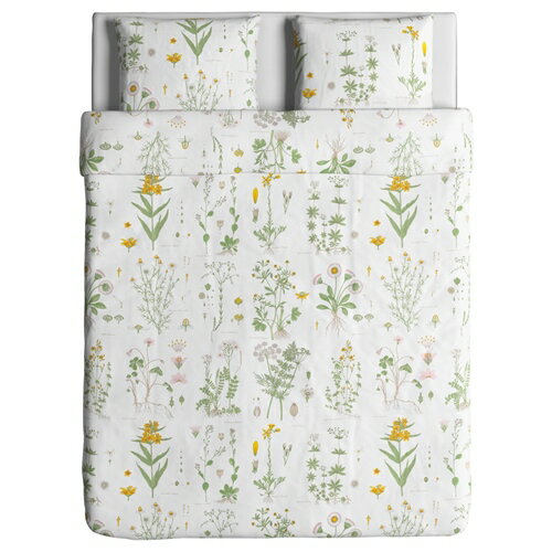 [IKEA/イケア/通販]STRANDKRYPA ストランドクリパ 掛け布団カバー＆枕カバー（枕カバー2枚）, フローラ..