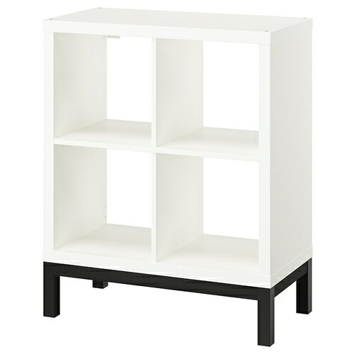 Rakuten - [IKEA/イケア/通販]KALLAX カラックス シェルフユニット 下部フレーム付き, ホワイト/ブラック【北欧・キャビネット・ディスプレイラック・オープンシェルフ】[ED](d)(29443926)