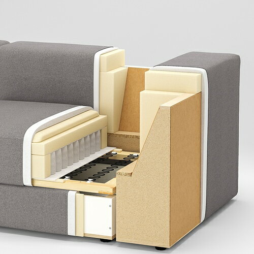 [IKEA/イケア/通販]JATTEBO イェッテボ 3人掛けモジュールソファ, サムサーラ グレー/ベージュ[10](a)(29485134) [3]