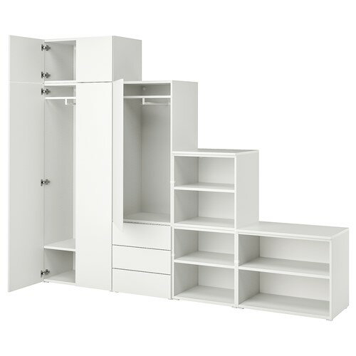 [IKEA/イケア/通販]PLATSA プラッツァ ワードローブ 扉5枚+引き出し3個付き, ホワイト/フォッネス ホワイト[18](a)(29422226)