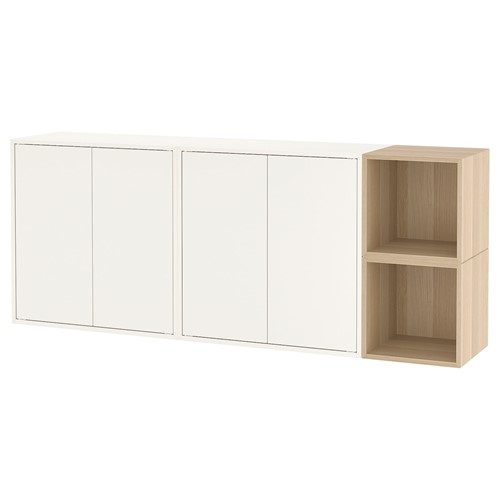 Rakuten - [IKEA/イケア/通販]EKET エーケト 壁取り付け式キャビネットコンビネーション, ホワイト/ホワイトステインオーク調[8](d)(19494285)