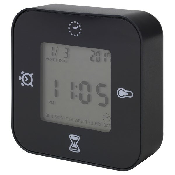 IKEA/イケア/通販 KLOCKIS クロッキス 時計/温度計/アラーム/タイマー, ブラック A (c)(10559709)