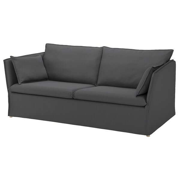 [IKEA/イケア/通販]BACKSALEN バックセーレン カバー（カバーのみ、本体は付属しません） 3人掛けソファ用, ハーラルプ グレー[D](a)(30497254)