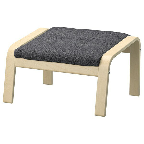 [IKEA/イケア/通販]POANG ポエング オットマン, バーチ材突き板/グンナレド ダークグレー[DD](d)(29502096)