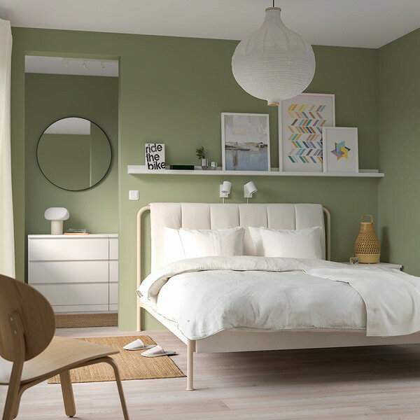 [IKEA/イケア/通販]TALLASEN テルオーセン ファブリックベッドフレーム, ク—ルスタ ライトベージュ/ロンセット[4](a)(89514794) [2]