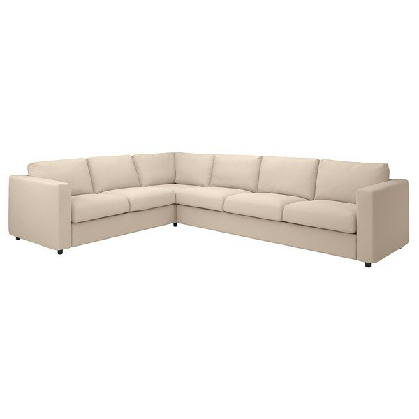 [IKEA/イケア/通販]VIMLE ヴィムレ カバー（カバーのみ、本体は付属しません） 5人掛けコーナーソファベッド寝椅子付き用, ハーラルプ ベージュ[6](a)(89399647)