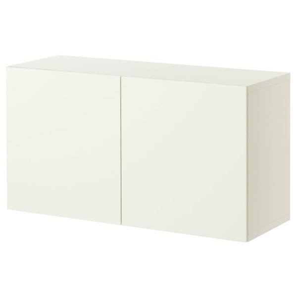[IKEA/イケア/通販]BESTA ベストー シェルフユニット 扉付, ホワイト/ラップヴィーケン ホワイト[7](a)(39221312)(3)