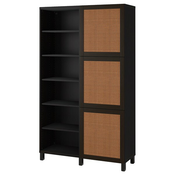 [IKEA/イケア/通販]BESTA ベストー 収納コンビネーション 扉付, ブラックブラウン スト