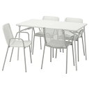 IKEA/イケア/通販 TORPARO トルパロー テーブル チェア アームレスト付き4脚 屋外用, ホワイト/ホワイト/グレー 5 (a)(39500935)
