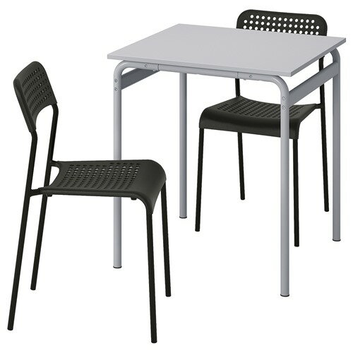 [IKEA/イケア/通販]GRASALA グローサラ / ADDE アッデ テーブル＆チェア2脚, グレー グレー/ブラック[4](a)(79497257)