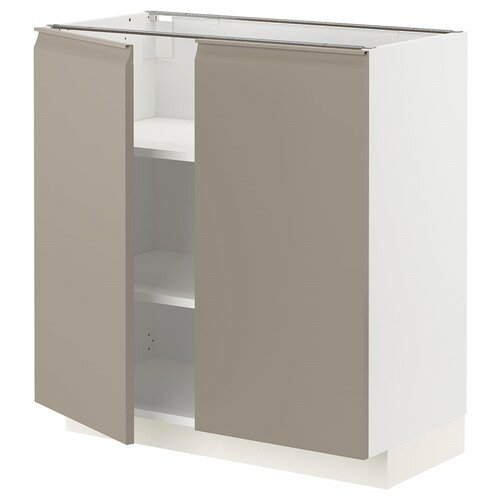 [IKEA/イケア/通販]METOD メトード ベースキャビネット 棚板/扉2枚付き, ホワイト/ウップローヴ マット..
