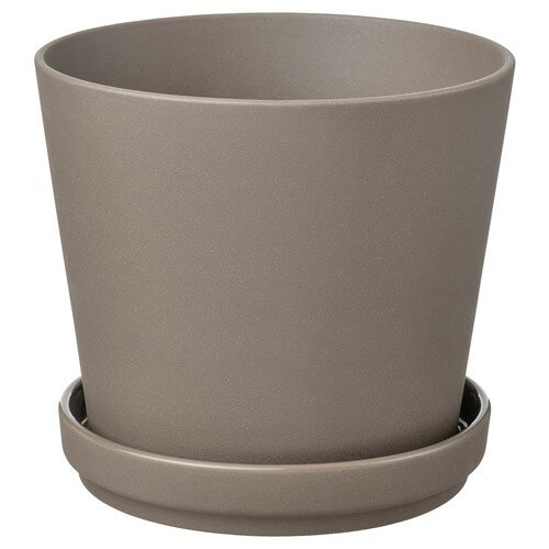 [IKEA/イケア/通販]KLARBAR クラーベール 植木鉢 受け皿付き, 室内/屋外用 グレーブラウン[AA](c)(60508425)