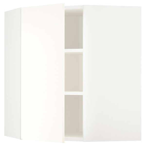 [IKEA/イケア/通販]METOD メトード コーナーウォールキャビネット 棚板付き, ホワイト/ヴァルステナ ホワイト[4](a)(79506662)