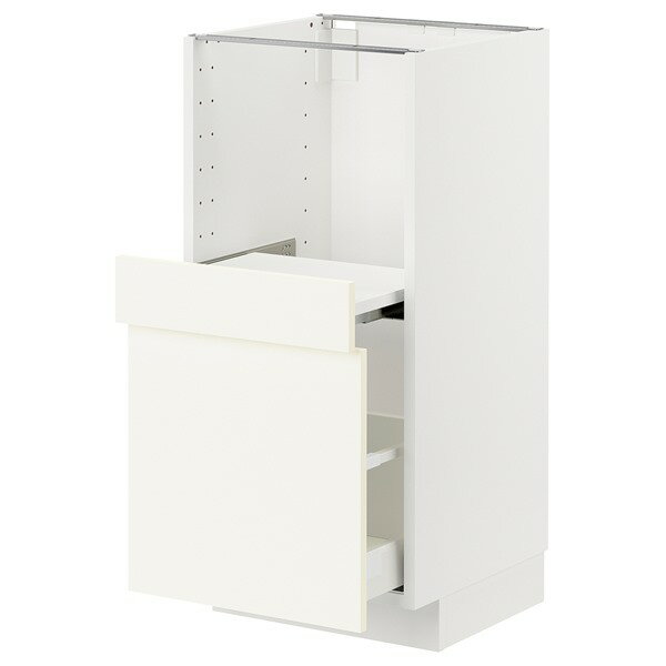[IKEA/イケア/通販]METOD メトード / MAXIMERA マキシメーラ ベースキャビネット 引き出し式シェルフ/引き出し付き, ホワイト/ヴァルステナ ホワイト[5](a)(79506718)