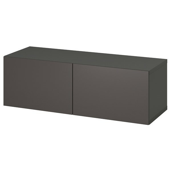 [IKEA/イケア/通販]BESTA ベストー シェルフユニット 扉付, ダークグレー/ラップヴィー