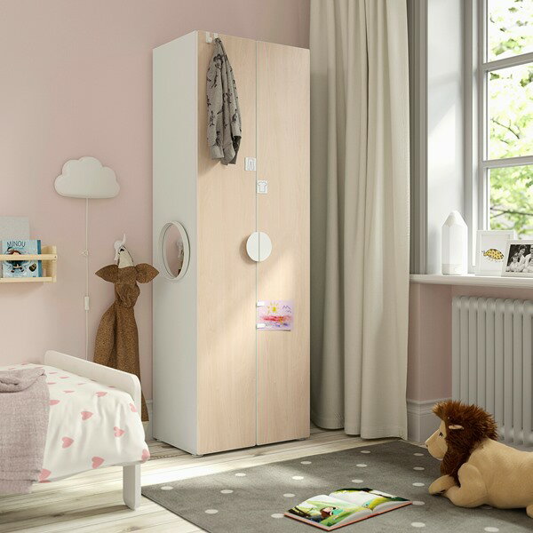 [IKEA/イケア/通販]SMASTAD スモースタード ワードローブ, ホワイト/バーチ調[16](a)(89555360) [2]