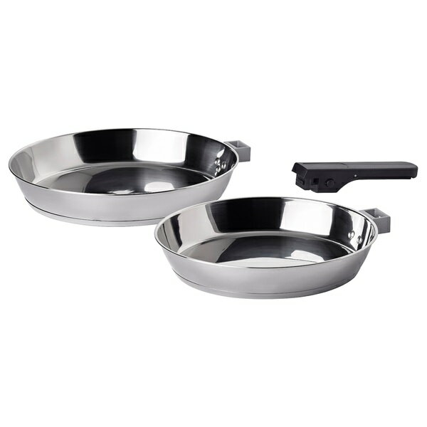 [IKEA/イケア/通販]SLATROCKA スレトロッカ 調理器具キット 取り外し可能持ち手付き, フライパン ステンレススチール[B](b)(90560596)