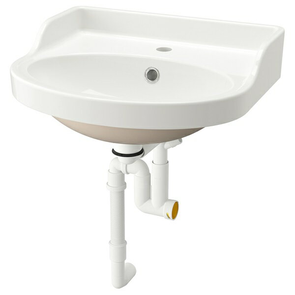 [IKEA/イケア/通販]RUTSJON ルートショーン 半埋め込み式洗面ボウル 排水トラップ付き, ホワイト[DC](a..