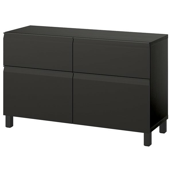 [IKEA/イケア/通販]BESTA ベストー 収納コンビネーション 扉/引き出し付き, ブラックブ