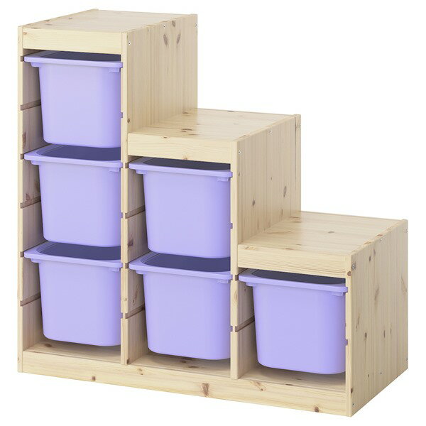 Rakuten - [IKEA/イケア/通販]TROFAST トロファスト 収納コンビネーション, ライトホワイトステインパイン/ライラック[7](d)(29584493)